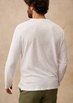 Sezane T-Shirt Gordon- T-Shirts coton lin|Col tunisien