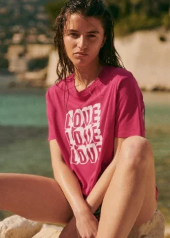Sezane T-Shirt Love Love Love- Le Bain|T-shirts
