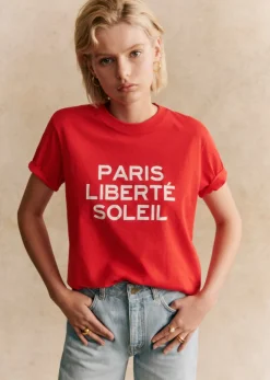 Sezane T-Shirt Paris Liberté Soleil- T-shirts