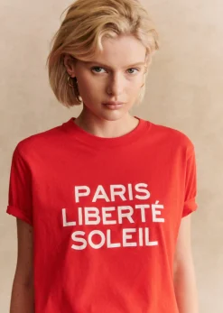 Sezane T-Shirt Paris Liberté Soleil- T-shirts