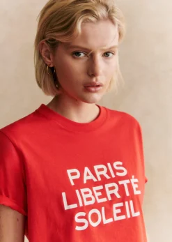 Sezane T-Shirt Paris Liberté Soleil- T-shirts