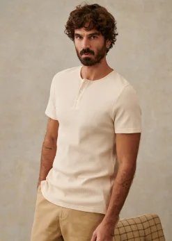 Sezane T-Shirt Toney- Col tunisien|T-shirts manches courtes