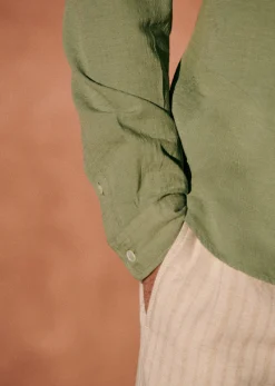 Sezane Tunique Buster- Chemises col mao|Chemises rayures