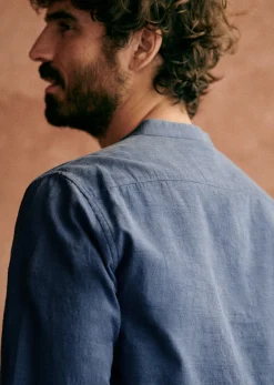 Sezane Tunique Buster- Chemises col mao|Chemises rayures