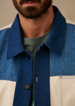 Sezane Veste Will Patchwork- Denim